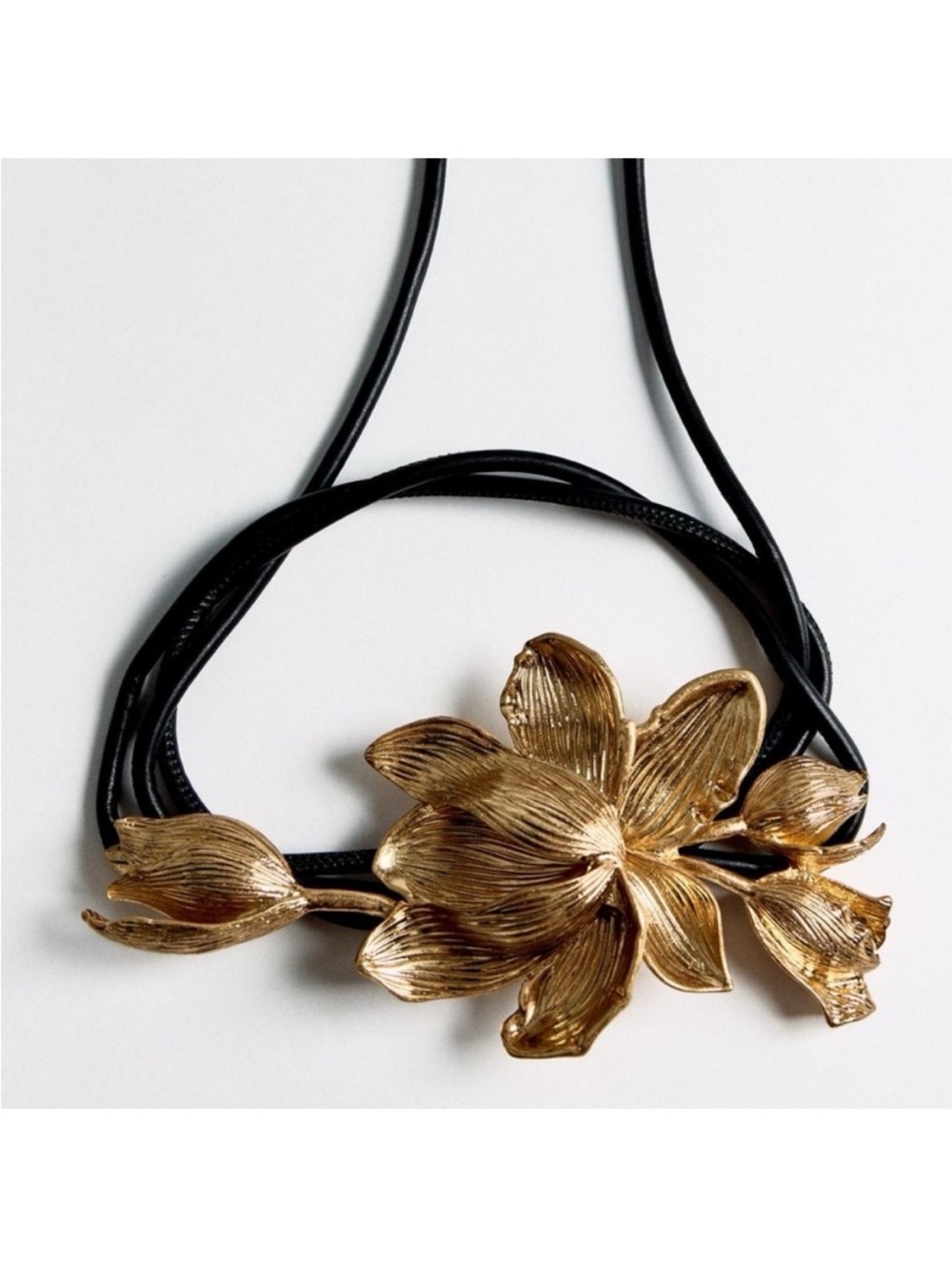 Zara NWT gold flower cord belt 4548/254 - Picture 4 of 6